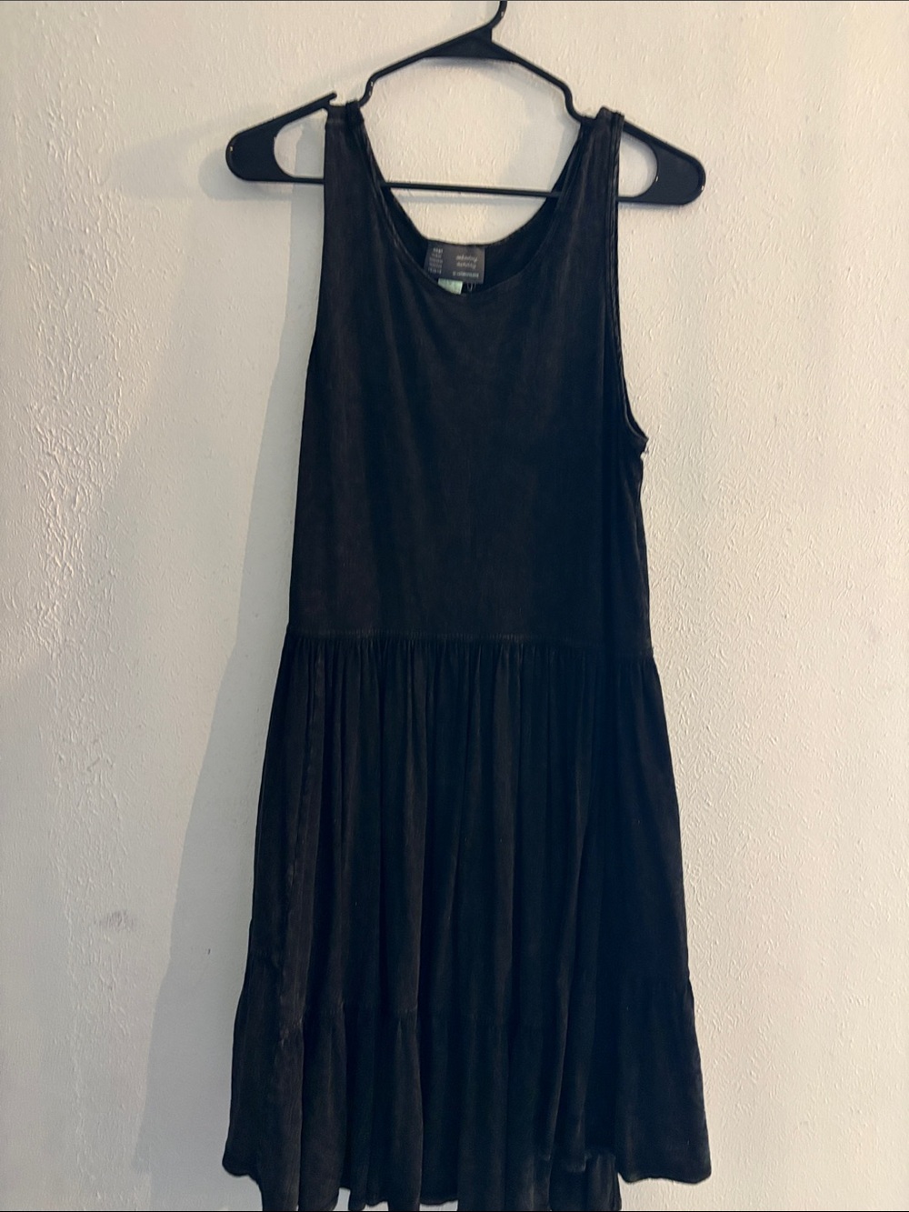 Anthropologie Black Sleeveless Tiered Sundress